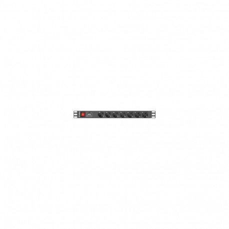Lanberg toitejaotur 19" 1U 16A 2m 7x Schuko pistikupesad | PDU-07F-0200-BK