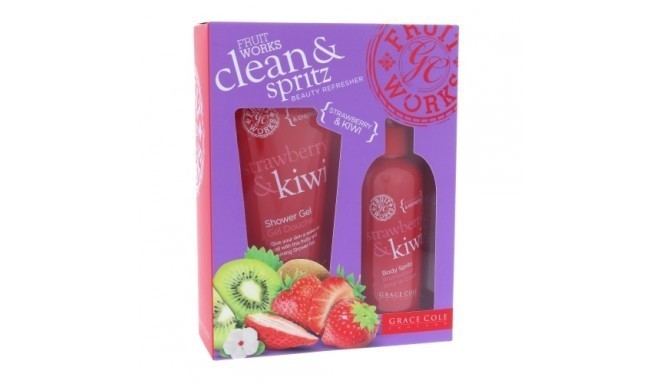 Grace Cole Fruit Works Clean & Spritz (100ml) (Shower gel Strawberry & Kiwi 100 ml + Body spray Stra