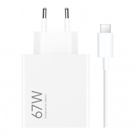 Toalaadija Xiaomi HyperCharge Combo 67W (adapter USB-A + USB-C kaabel 1m), valge