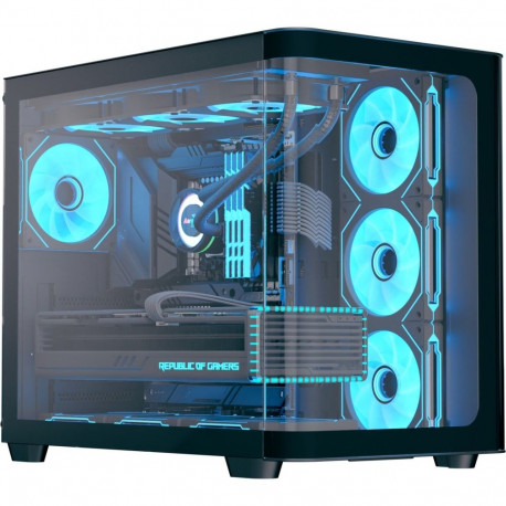 Aerocool P500C-G-BK-v1, tower case (Black, Tempered Glass x 3)