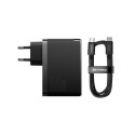 Wall Charger GaN5 Pro 160W USB + 2xUSB-C QC4+ PD3.1 with USB-C 1m Cable, Black