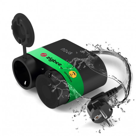 Išmanioji rozetė ZigBee, dviguba, 230Vac 16A, hermetiška IP44, su energijos matavimu, TUYA / Smart L