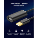 Cable extender active USB AM - AF 10m black US121 UGREEN