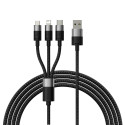 3in1 USB cable Baseus StarSpeed Series  USB-C + Micro + Lightning 3 5A  1.2m (Black)