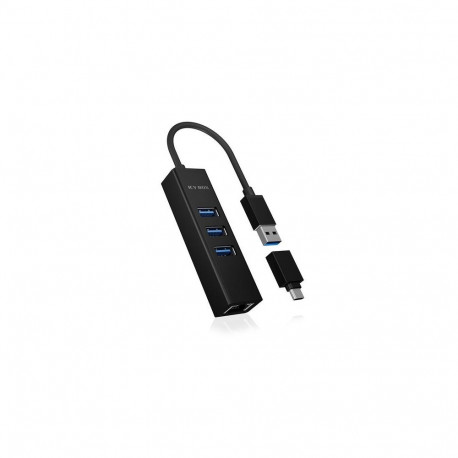 ICY BOX IB-HUB1419-LAN USB 3.2 Gen 1 (3.1 Gen 1) Type-A Black