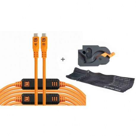 Tether Tools LeverLock&Cable Kit Optima 10G gerade orange 9,2m