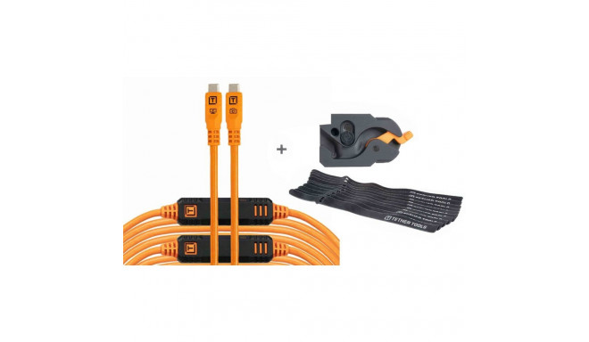 Tether Tools LeverLock&Cable Kit Optima 10G sirge oranž 9,2m
