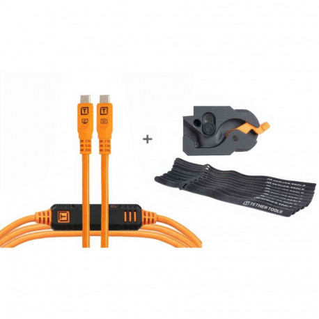 Tether Tools LeverLock&Cable Kit Optima 10G gerade orange 4,6m