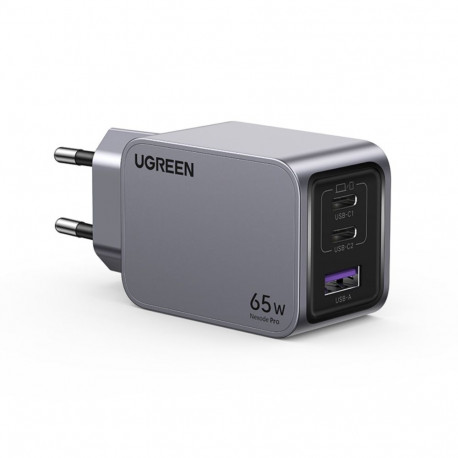Ugreen Nexode Pro, USB + 2x USB-C, 65W + kabel USB-C 1.5m czarna