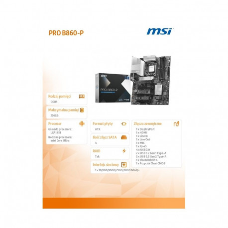 Motherboard PRO B860-P s1851 4DDR5 ATX