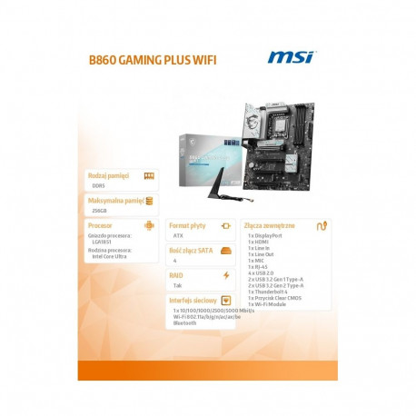 B860 GAMING PLUS WIFI s1851 4DDR5 ATX emaplaat
