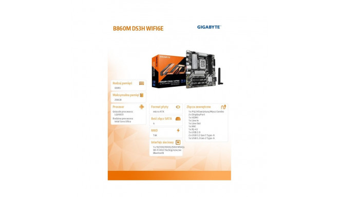 Motherboard B860M DS3H WIFI6E