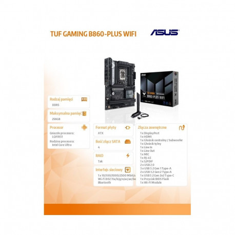 TUF GAMING B860-PLUS WIFI s1851 4DDR5 USBC ATX emaplaat