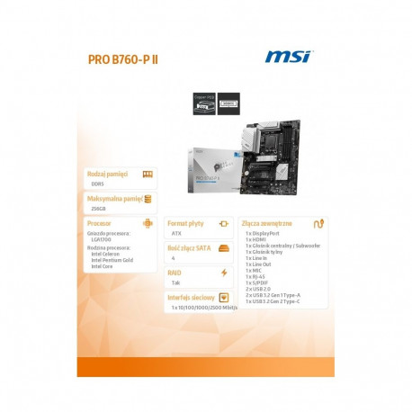 Motherboard PRO B760-P II S1700 4DDR5 DP/HDMI ATX