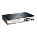 D-LINK DGS-1210-10P, gigabit nutikas III lüliti 8 10/100/1000Base-T PoE pordiga ja 2 combo 1000Base-