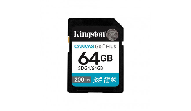 KINGSTON 64GB SDXC Canvas Go Plus Gen4 200MB/s C10 UHS-I U3 V30