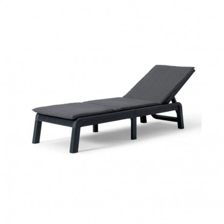 Keter Mallorca Gray Sun Lounger with Cushion