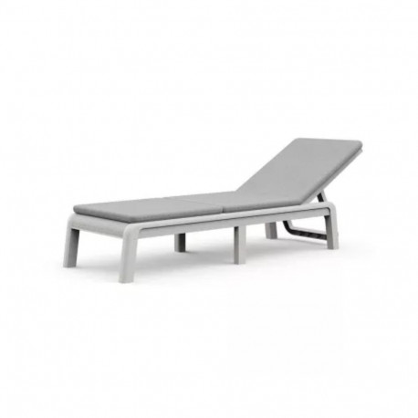 Keter Mallorca White Sunlounger with Cushion