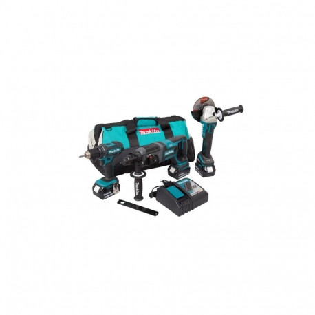 Makita ZES komplekt DLX3078TX1 18V DDF482+DGA504+DHR241 3x5.0 kandekott