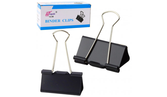 universaalne kontoriklambrite komplekt vedruterasest must 41mm 12tk