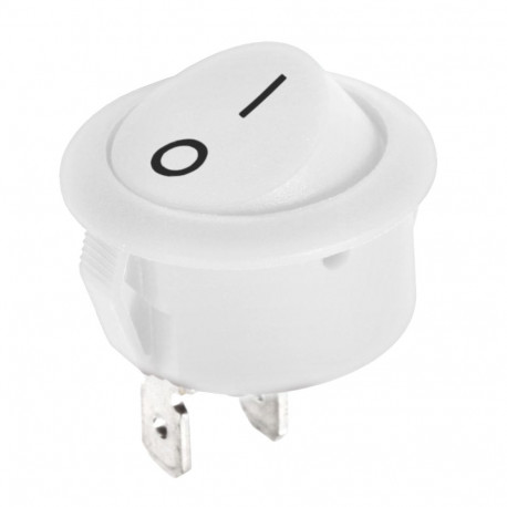 Złącze przełącznik kołyskowy okrągły R5 0-1 biały 6A/250V LX3049B (20 tk.)