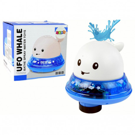 Wieloryb veega pritsiv alusega vannimänguasi valge