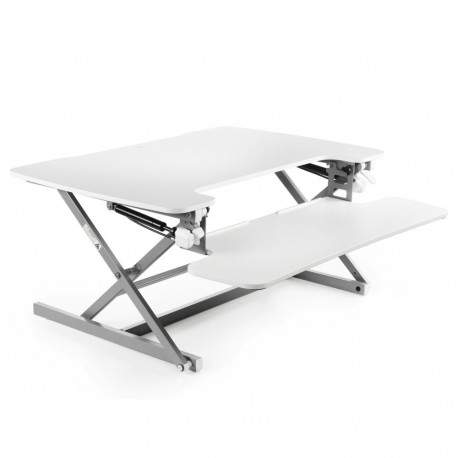 Reguleeritav tööpind lauale Vantage Flexdesk, helehall, kõrgus reg 140-500mm gaasiamordiga, 890x590m