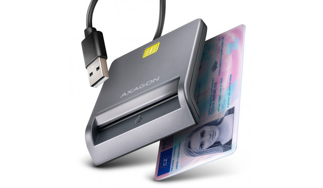 AXAGON Compact desktop USB contact Smart card/ID card reader with long USB-A cable | CRE-SM3T