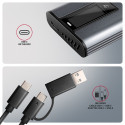 AXAGON väline USB-C 10Gbps metallist karp infokuvariga M.2 NVMe ja SATA SSD jaoks | EEM2-SD2