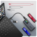 AXAGON väline USB-C 10Gbps metallist karp infokuvariga M.2 NVMe ja SATA SSD jaoks | EEM2-SD2