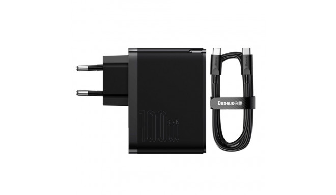 Baseus GaN5 Pro kiire universaalne GaN USB laadija Type C | USB 100W PD3.0, QC4.0+, AFC valge (CCGP0