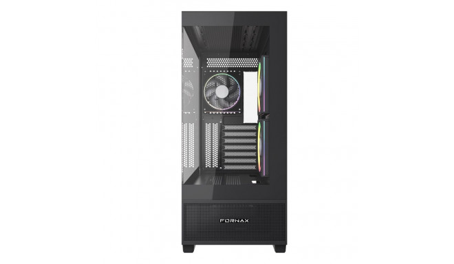 Gembird Gaming case Fornax X550 aquarium type, ATX, 2x USB 3.2 + 1x USB type-C, black