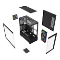 Gembird mängukorpus Fornax X550 akvaariumitüüpi, ATX, 2x USB 3.2 + 1x USB Type-C, must
