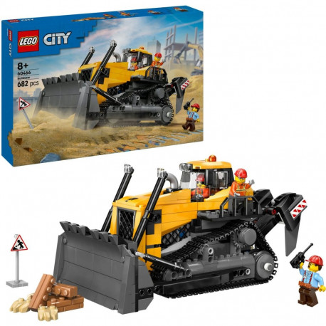 LEGO 60466 City Yellow Bulldozer with Front Loader, Construction Toy