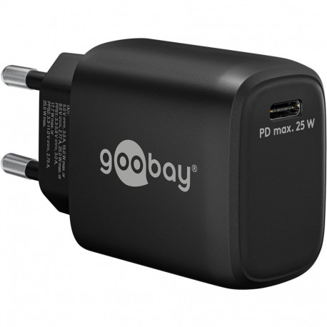 goobay USB-C PD GaN fast charger 25 watts (black, Power Delivery 3.0)