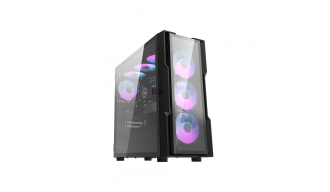 Darkflash DK431 Glass computer case (black) + 4 RGB fans