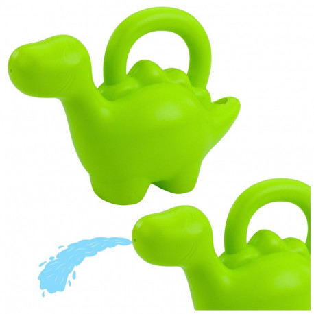 Väike plastist kastekann lastele, dinosaurus, roheline