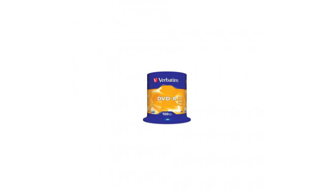 Verbatim DVD-R 4.7GB 16X 100pack AZO matt hõbedane cake box