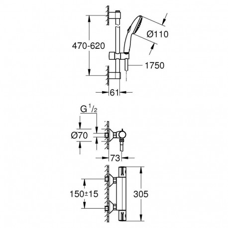 Shower set Grohe GTR800 34565002