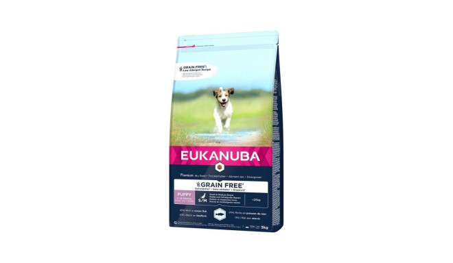 Dry food for puppies - Eukanuba Puppy & Junior, Small & Medium, GRAIN FREE OCEAN FISH, 3 kg