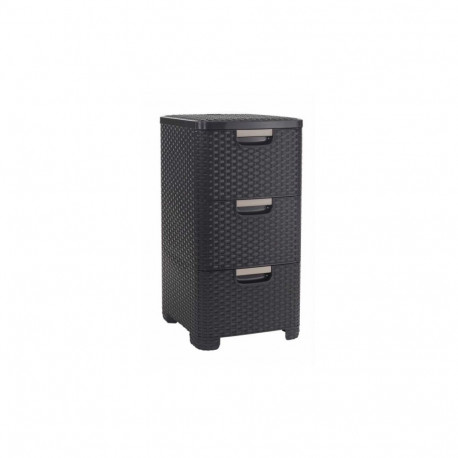 Curver Chest of Drawers with 3 Drawers Style 33x38x60cm Dark Brown 0806604210