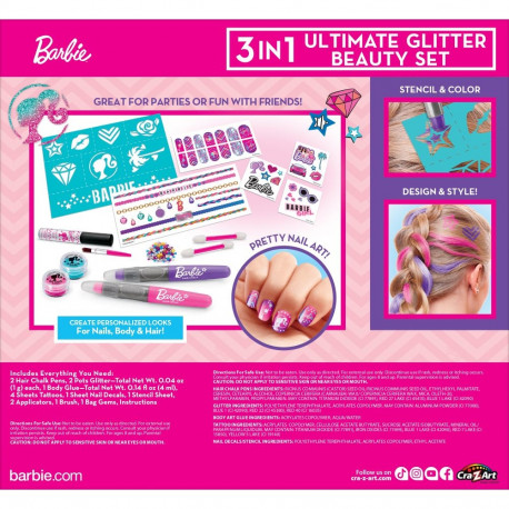 BARBIE Beauty Set 3 in 1 Ultimate Glitter