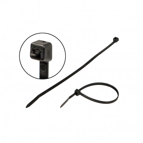 41-308# Opaska zaciskowa 4,8x200mm czarna rozpinana`