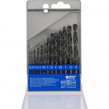 metalli puurid kpl.13 tk (2,0-8,0 mm) plastkarp