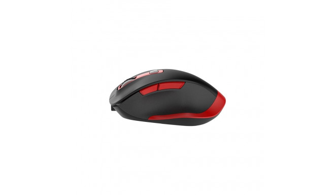 OMEGA MOUSE WIRELESS SILENT RECHARGEABLE BLACK RED [46047]