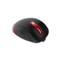 OMEGA MOUSE WIRELESS RECHARGEABLE BLACK RED [46047]