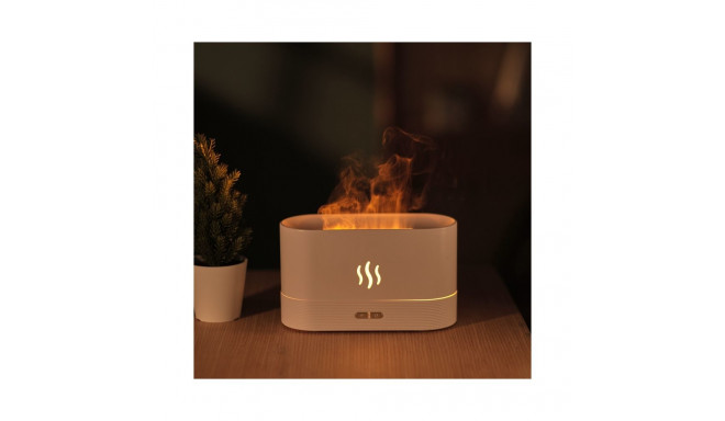 PLATINET FLAME AROMA DIFFUSER HUMIDIFIER 180ML 4,5W WHITE + 10 ML LAVENDER ESSENTIAL OIL [46110]