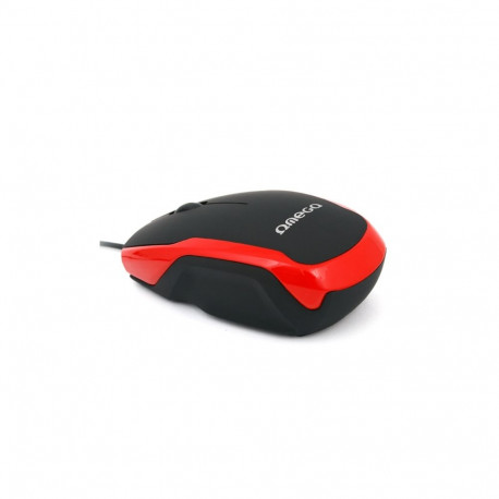 MOUSE OMEGA OM-072 3D 800DPI BLACK + RED RUBBER COATING USB
