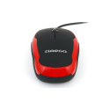 MOUSE OMEGA OM-072 3D 800DPI BLACK + RED RUBBER COATING USB
