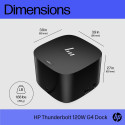 HP TB Dock G4 120W - 4x USB 3.0, 2x USB-C(15W), 1x USB-C Thunderbolt 4, 2x DisplayPort, 1x HDMI, 1x 